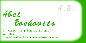 abel boskovits business card